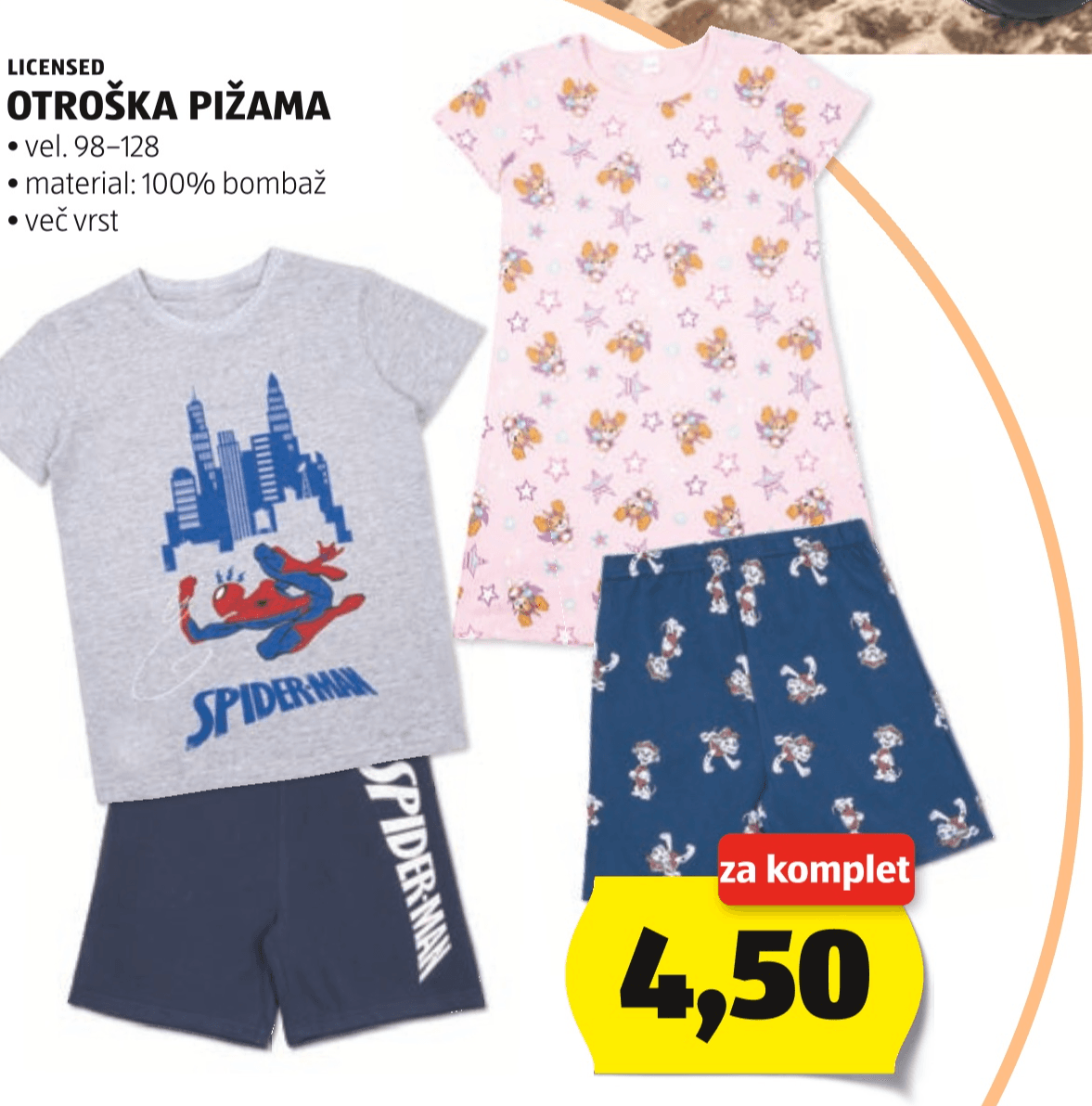 Otroška pižama Akcija v trgovini Hofer