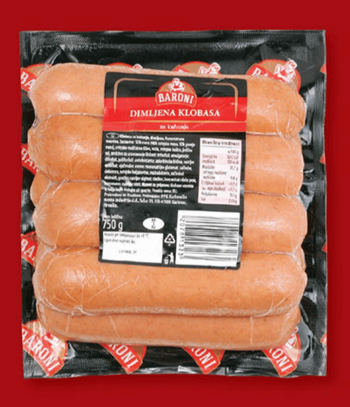 Baroni Dimljena klobasa 750 g Akcija v trgovini Lidl