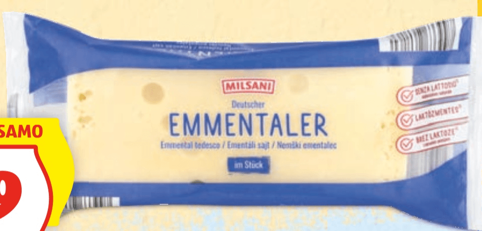 Milsani sir ementalec 400 g Akcija v trgovini Hofer