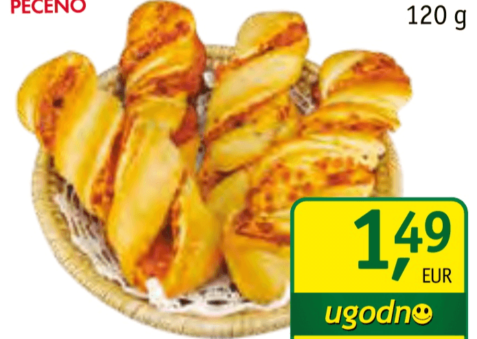 Štručka zvita pizza 120 g Akcija v trgovini Jager