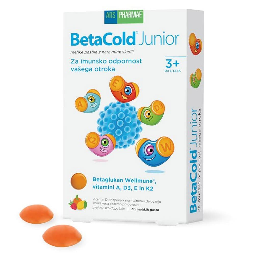 BetaCold Junior prehransko dopolnilo za otroke 30 mekih pastil Ars Pharmae Akcija v trgovini E.Leclerc