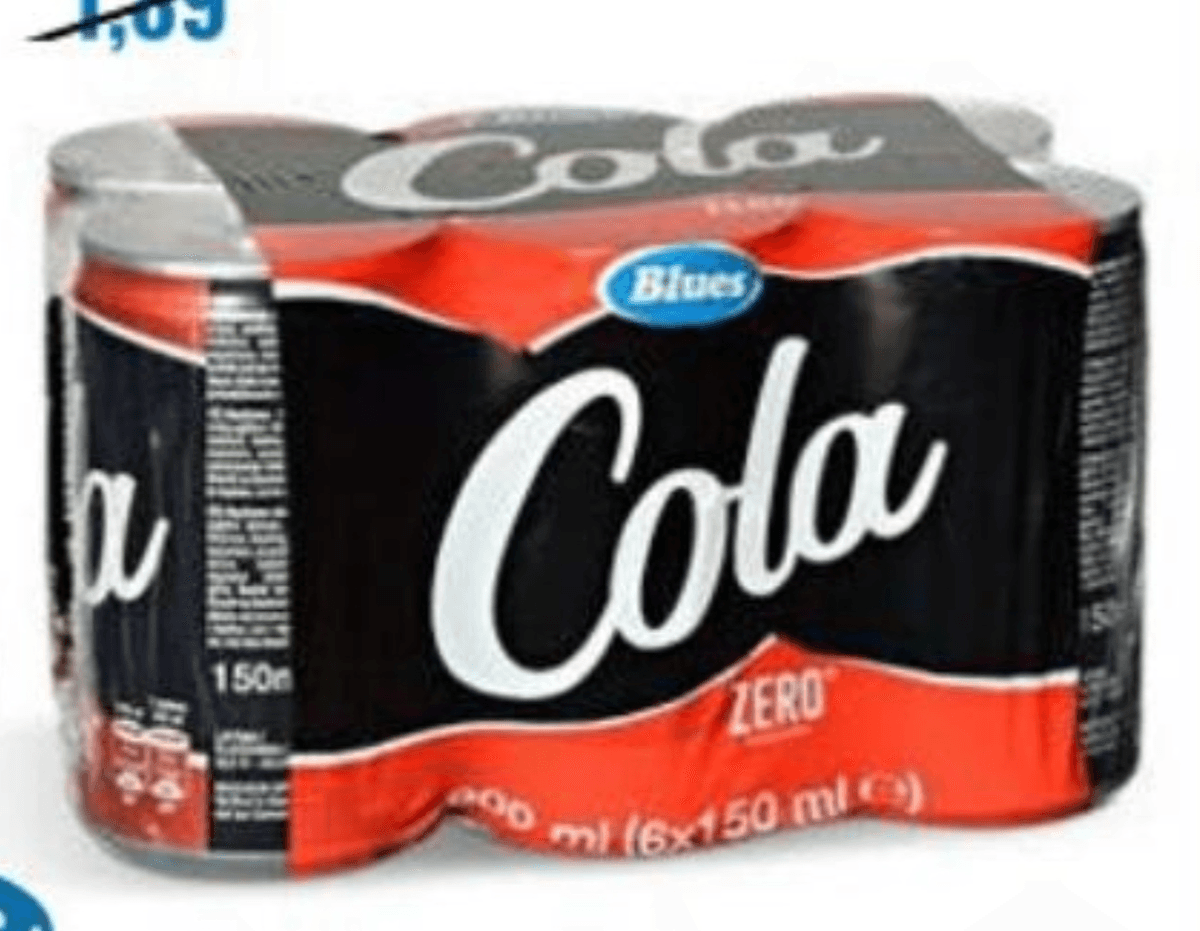 Blues pijača Cola brez dodanega sladkorja 6 x 150 ml Akcija v trgovini Eurospin