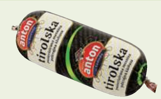 Tirolska klobasa Anton 400 g Akcija v trgovini E.Leclerc
