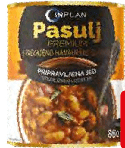 Pasulj s slanino Inplan 860 g Akcija v trgovini E.Leclerc