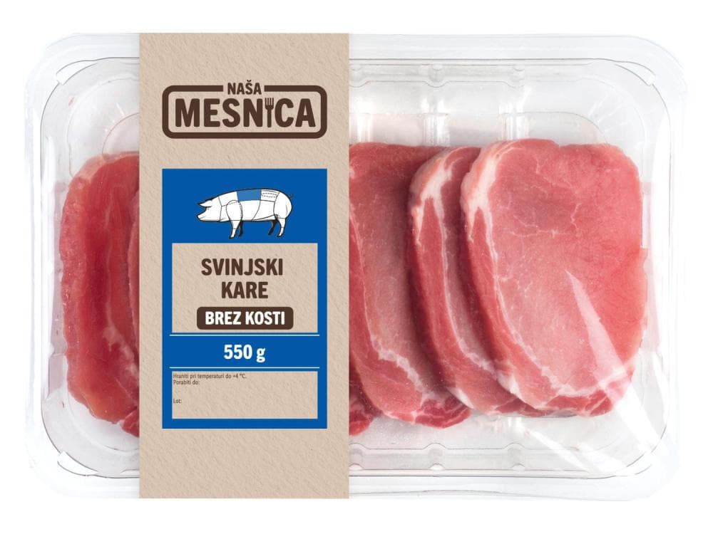 Naša mesnica svež svinjski kare 550 g Akcija v trgovini Lidl