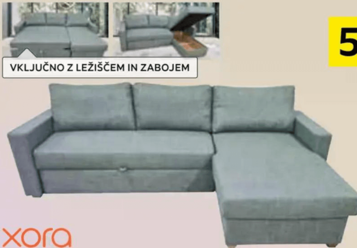 Sedežna garnitura 175 X 271 cm xora Akcija v trgovini Lesnina