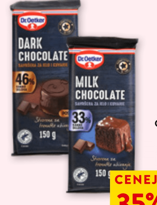 Dr. Oetker čokolada za kuhanje 150 g Akcija v trgovini Spar