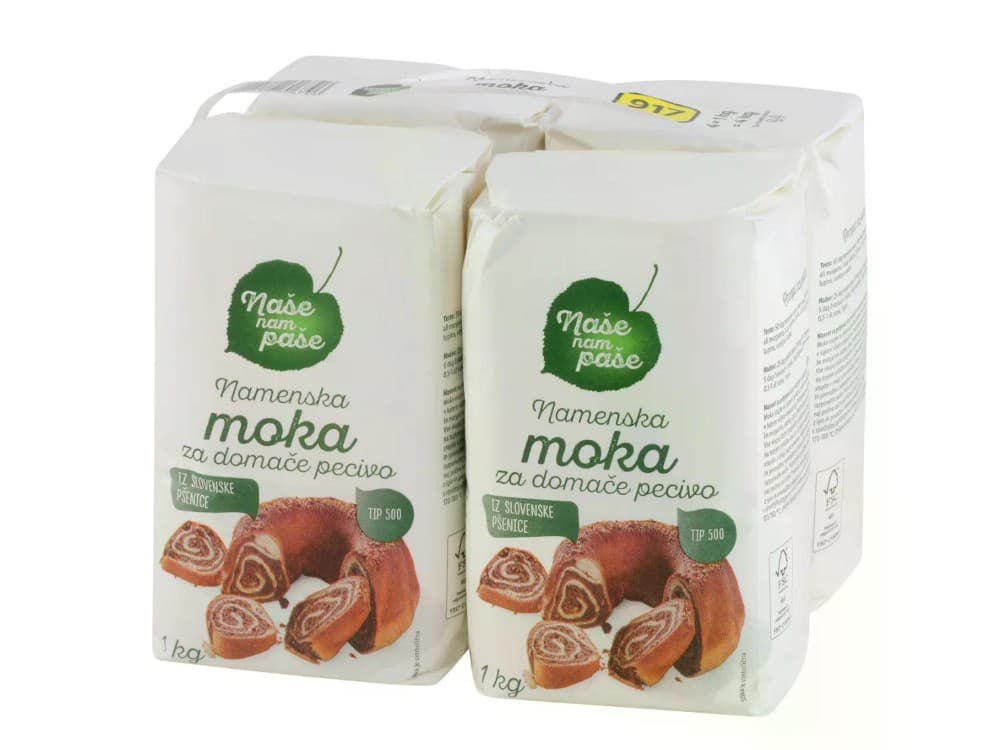 Naše nam paše Slovenska namenska moka 4 x 1 kg Akcija v trgovini Lidl