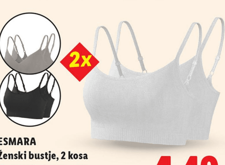Esmara ženski bustje 2 kosa Akcija v trgovini Lidl