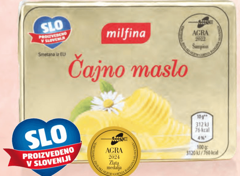 Slovensko čajno maslo 250 g MILFINA Akcija v trgovini Hofer