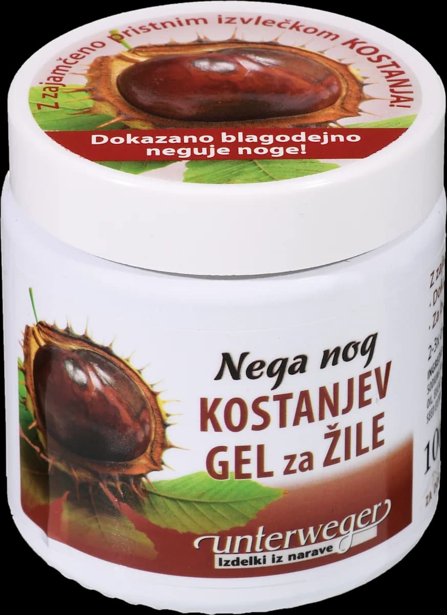 Gel ali kopel za žile iz kostanja Unterweger 100 ml ali 250 ml Akcija v trgovini E.Leclerc