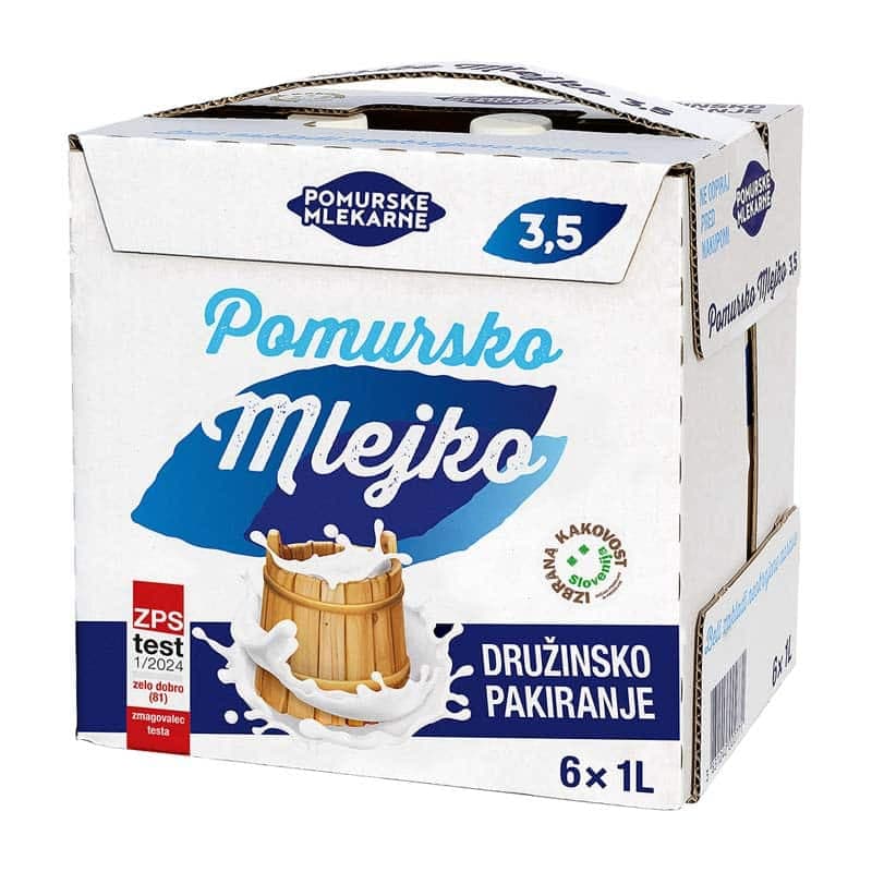 Pomurske Mlekarne Pomursko mleko 6 x 1 L Akcija v trgovini Lidl