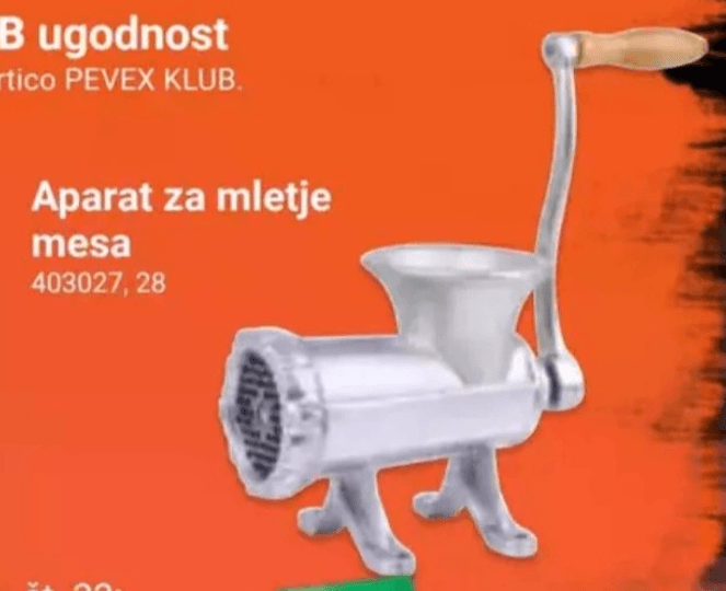 Aparat za mletje mesa br. 22 Akcija v trgovini Pevex