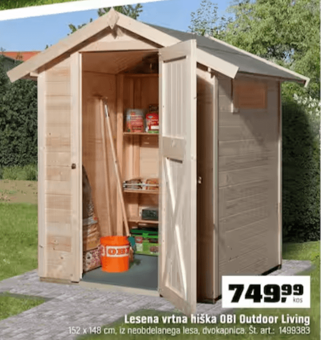 Lesena vrtna hiška OBI Outdoor Living Akcija v trgovini Obi