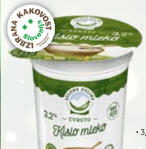 Kislo mleko Zelene Doline 180 g Akcija v trgovini Tuš