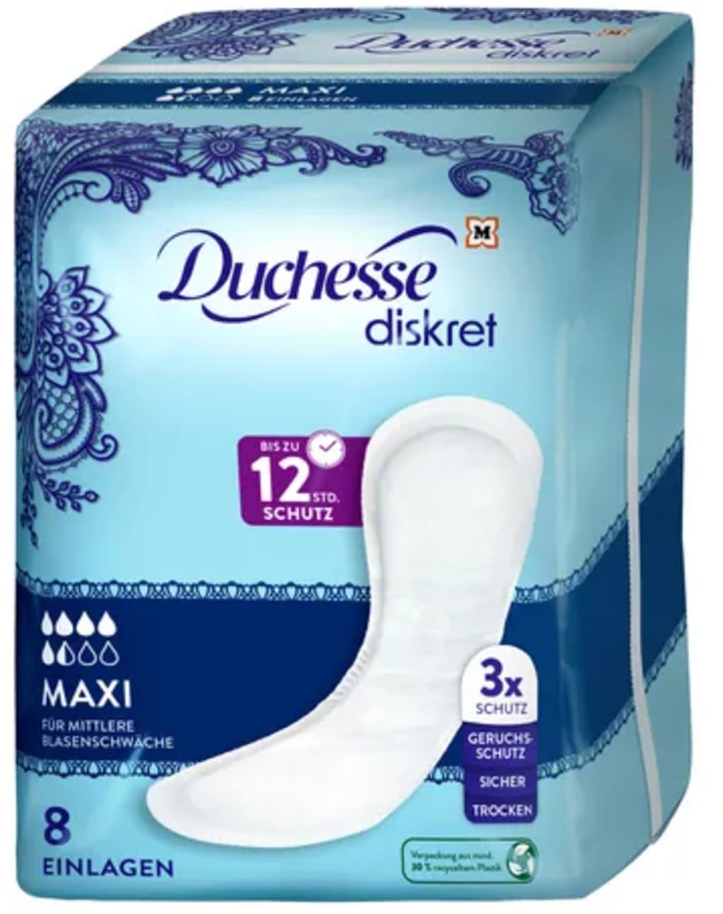 Duchesse higienski vložki Extra ali Maxi 12 kosov ali 8 kosov Akcija v trgovini Mueller