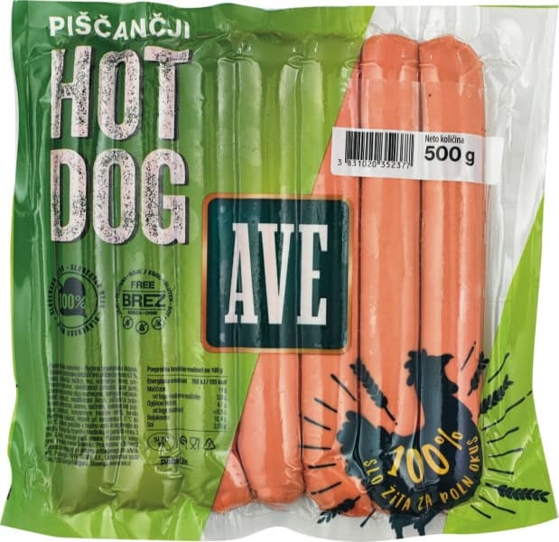 Frankfurter, hot dog in hrenovke Ave pakirano ali postrežno, različne gramature Akcija v trgovini Tuš