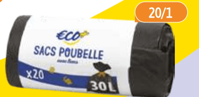 Eco vrečke za smeti 30 l Akcija v trgovini E.Leclerc