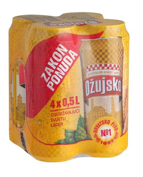 Pivo Ožujsko 4 x 0,5 l Akcija v trgovini Tuš