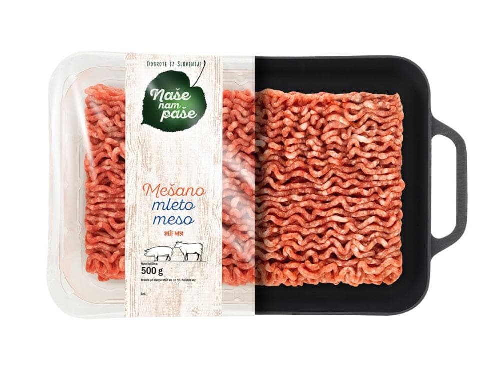 NAŠE NAM PAŠE Sveže mešano mleto meso 500 g Akcija v trgovini Lidl