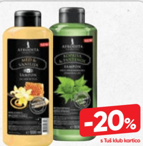 Šampon Afrodita 1 l Akcija v trgovini Tuš
