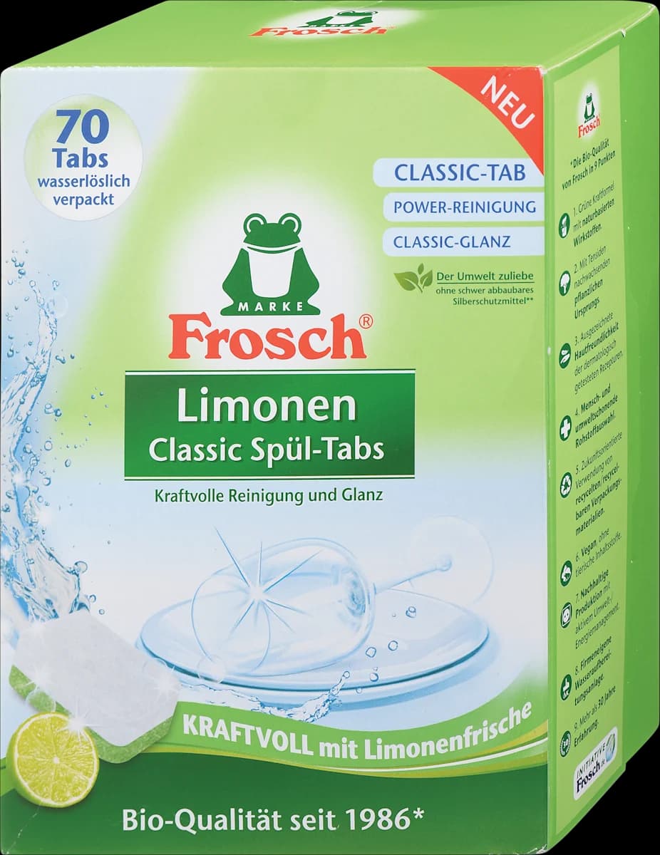 Tablete za strojno pomivanje posode Frosch 70/1 Akcija v trgovini E.Leclerc