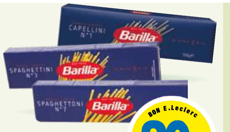 Testenine Barilla 500 g Akcija v trgovini E.Leclerc