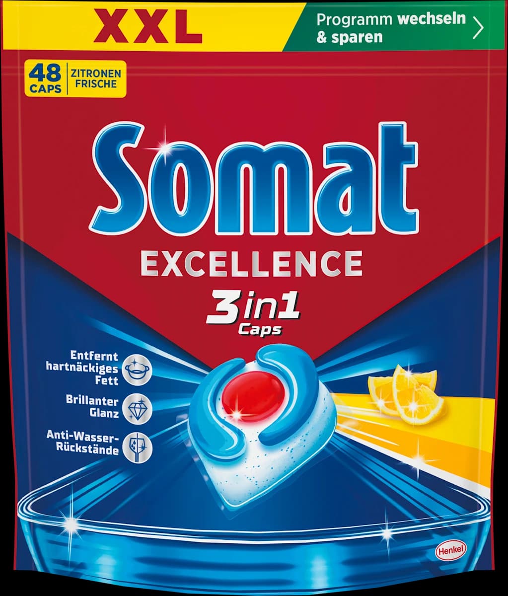 Somat tablete za strojno pomivanje posode Excellence 65/1, 75/1, 88/1 ali 2 x 810 ml Akcija v trgovini Spar