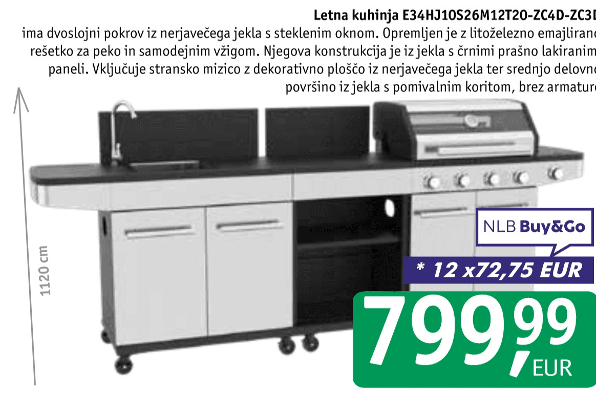 Letna kuhinja E34HJ10S26M12T20-ZC4D-ZC3D Akcija v trgovini Jager