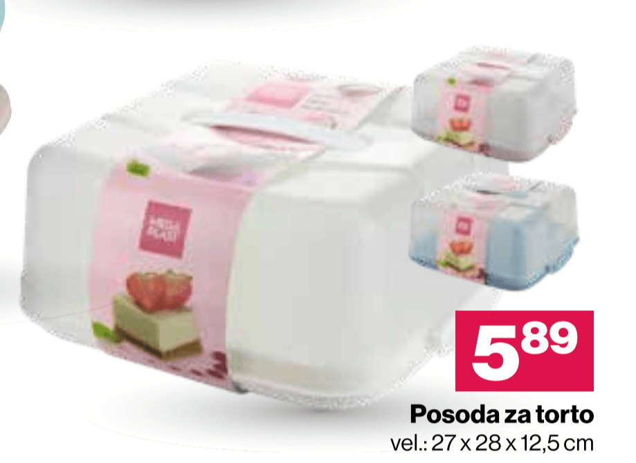 Posoda za torto 27 x 28 x 12,5 cm Akcija v trgovini Mercator