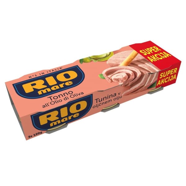 Tunina Rio Mare v oljčnem olju 3 x 120 g Akcija v trgovini Mercator