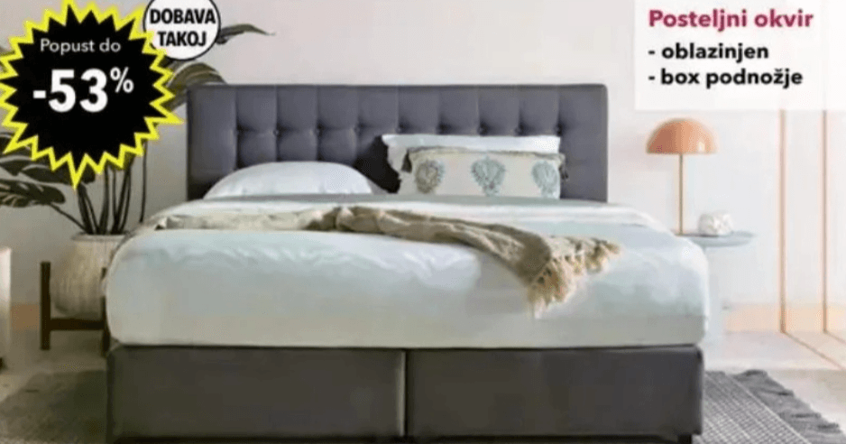 Posteljni okvir TOM 160x200cm Akcija v trgovini Harvey Norman