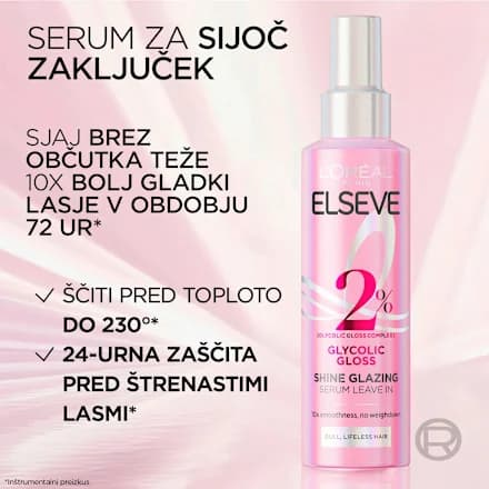 L'Oréal Paris Elseve Glycolic Gloss sprej za sijaj las 150 ml Akcija v trgovini Dm