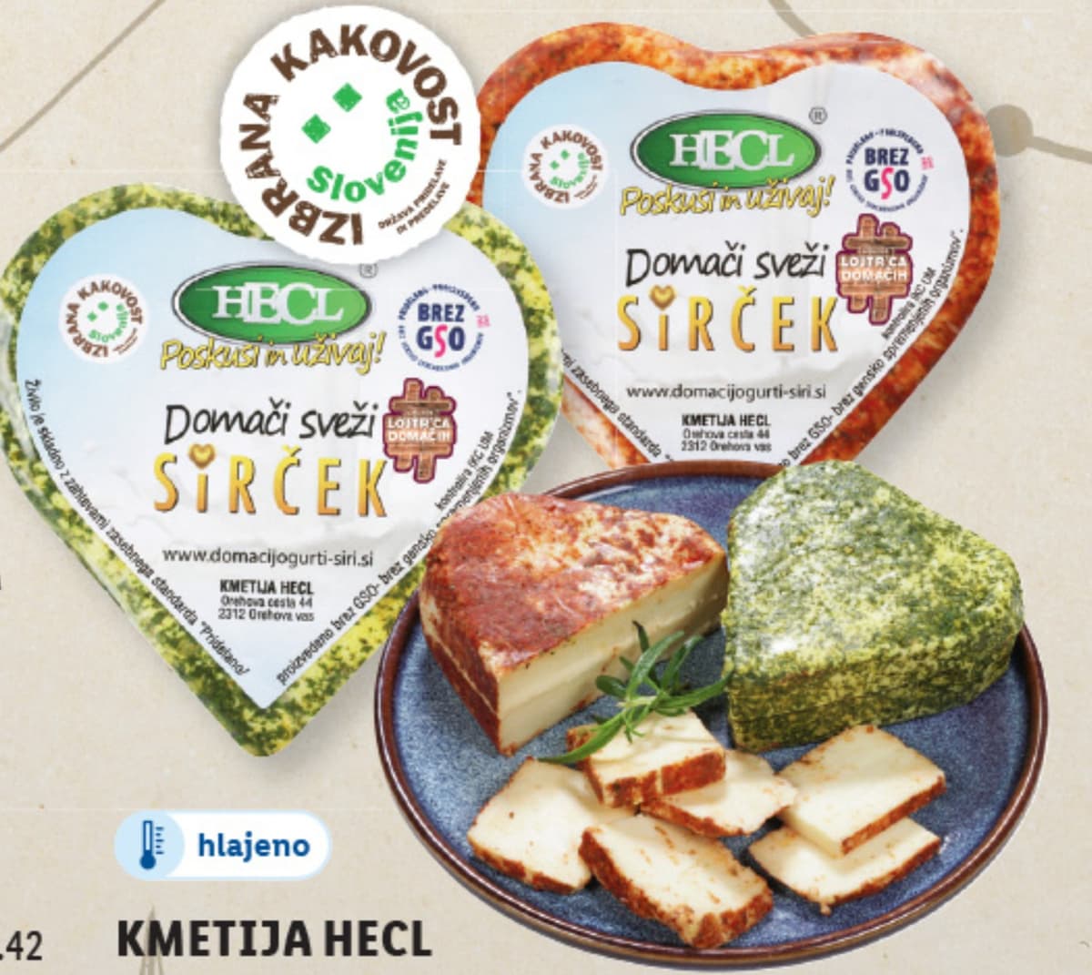 KMETIJA HECL Sir „Srček“ 270 g Akcija v trgovini Lidl