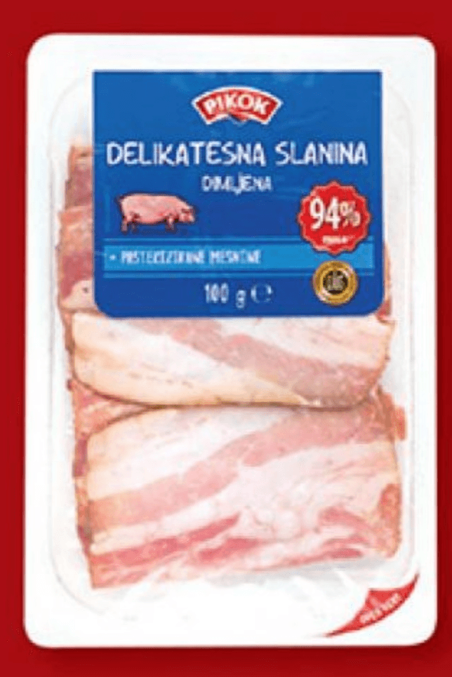 Pikok delikatesna slanina 100 g Akcija v trgovini Lidl