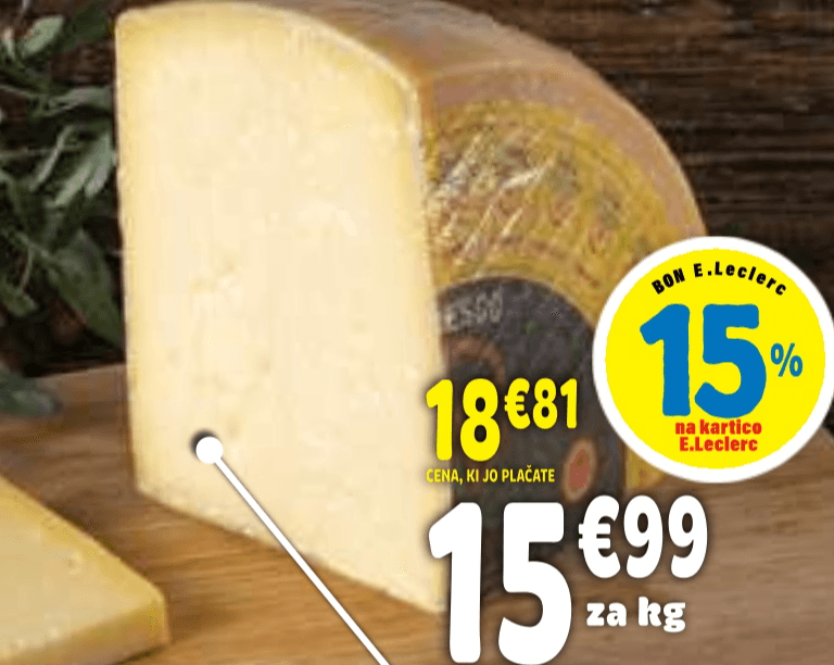 Sir Asiago Akcija v trgovini E.Leclerc