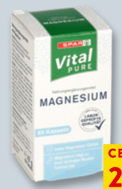 Vital Pure prehransko dopolnilo z magnezijem 60 kapsul Akcija v trgovini Spar
