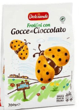 Dolciando Keksi Frollini s čokoladnimi kapljicami
