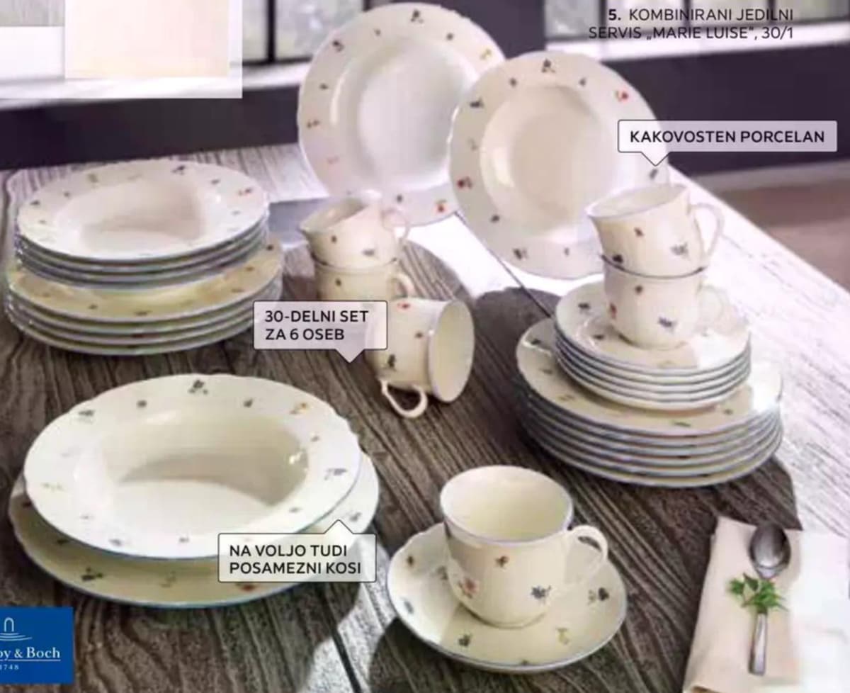 Kombinirani jedilni servis "BASIC WHITE" 30-delni set, za 6 oseb Villeroy & Boch Akcija v trgovini Lesnina