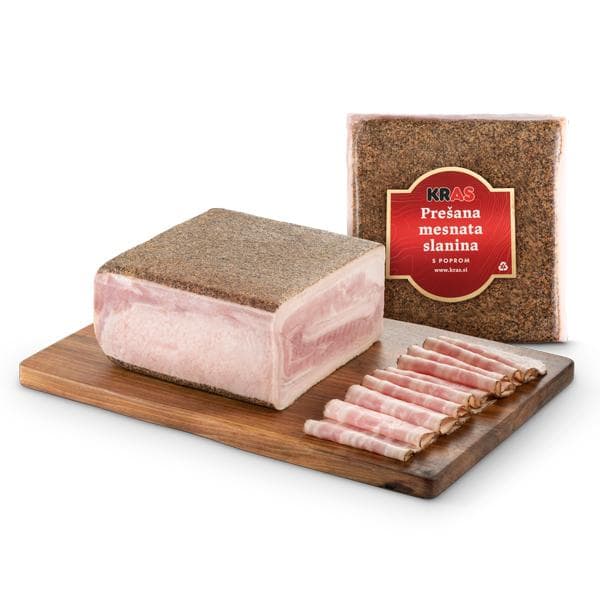 Prešana slanina s poprovim posipom 1 kg Kras Akcija v trgovini Jager