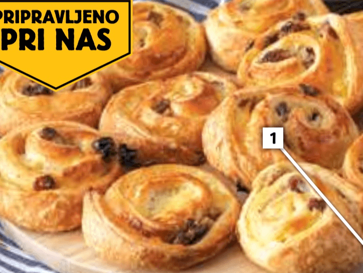 Mini rozinovo pecivo 10 kosov, 200 g Akcija v trgovini E.Leclerc