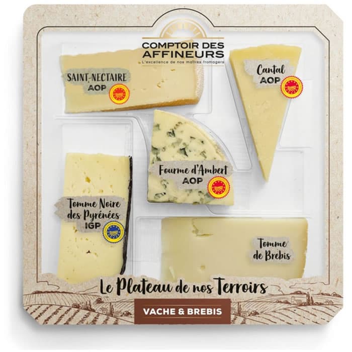 Izbor 5 vrst sira Le Plateau de nos Terroirs 400 g Akcija v trgovini E.Leclerc