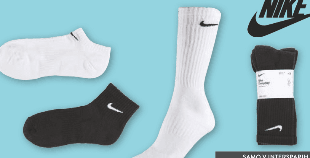 Športne nogavice 3 pari NIKE Akcija v trgovini Spar