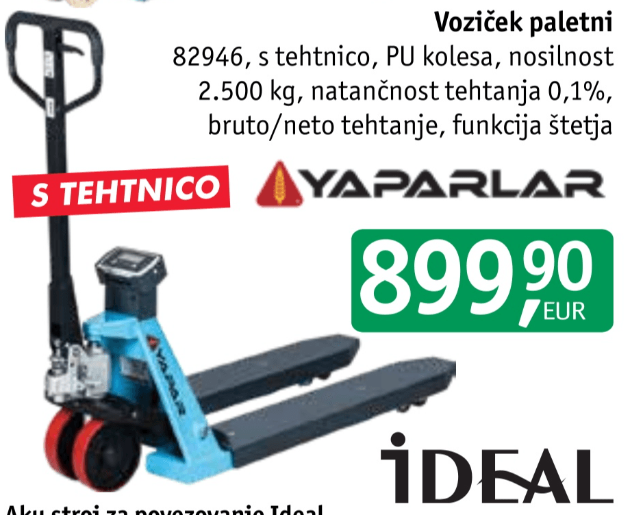 Vozicek paletni 82946 YAPARLAR Akcija v trgovini Jager