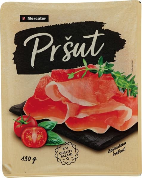 Narezek pršut Mercator 130 g Akcija v trgovini Mercator