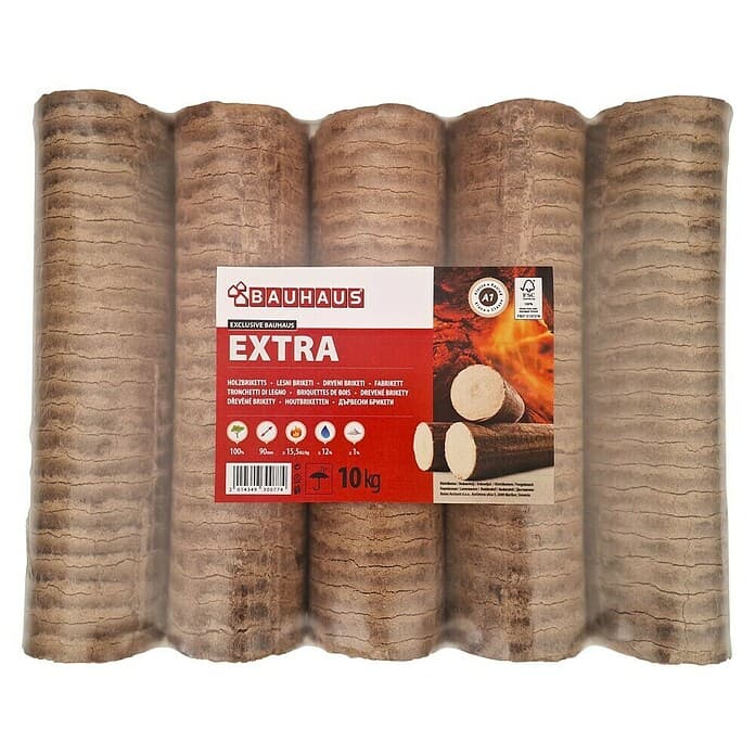 Lesni briketi 'Extra' 10 kg BAUHAUS Akcija v trgovini Bauhaus