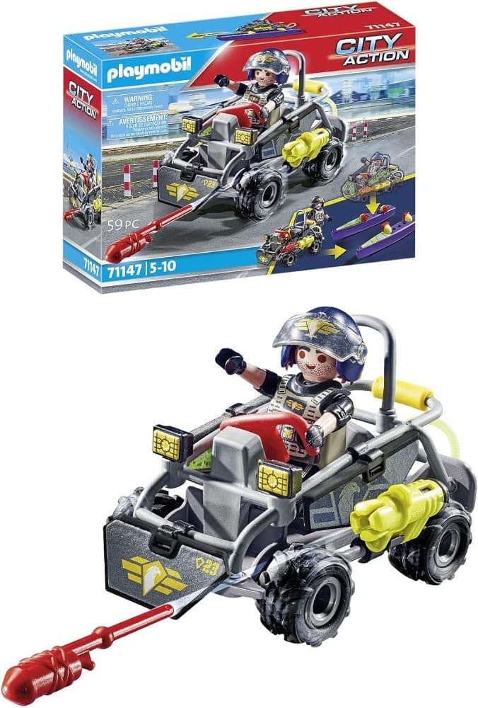 PLAYMOBIL SWAT MULTI TERRAIN ŠTIRIKOLESNIK 59 PCS Akcija v trgovini Mueller