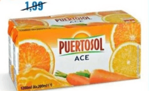 Puertosol pijača ACE 6 x 200 ml Akcija v trgovini Eurospin