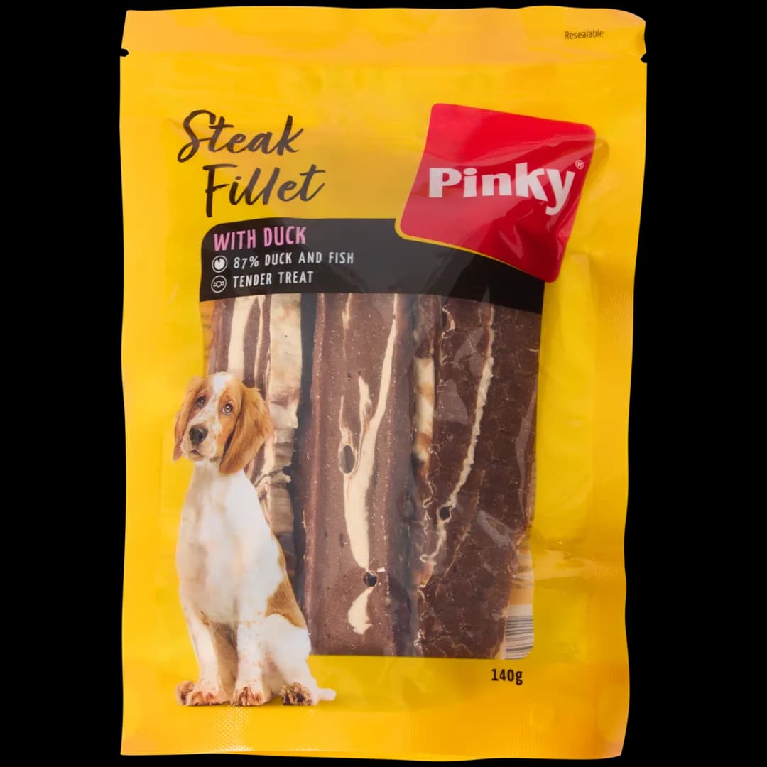 Pinky prigrizki za pse Steak Fillet 140 g Akcija v trgovini Action