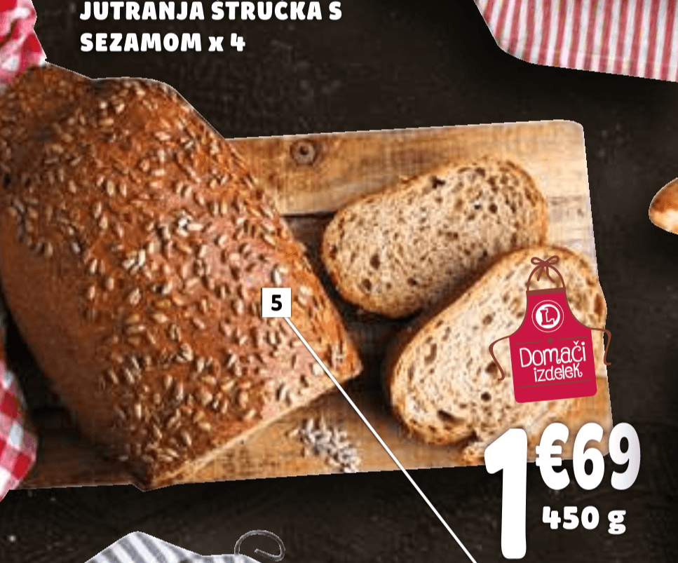 Sonček štruca 450 g Akcija v trgovini E.Leclerc